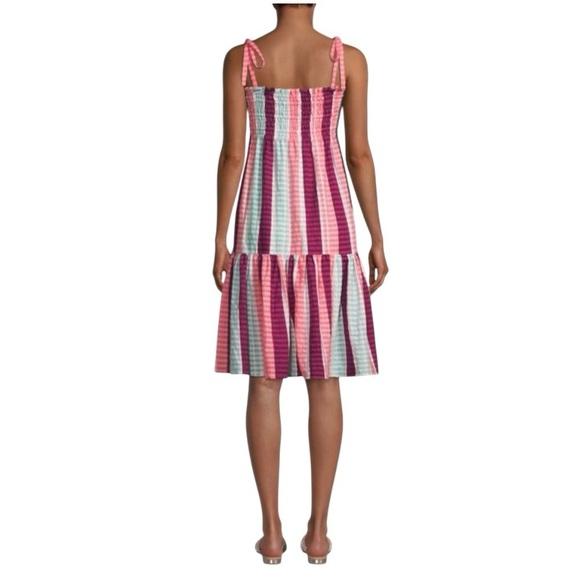 Tanya Taylor Swim NWT Leandra Smocked Striped Cover Up Dress Women’s 1X - Picture 2 of 11